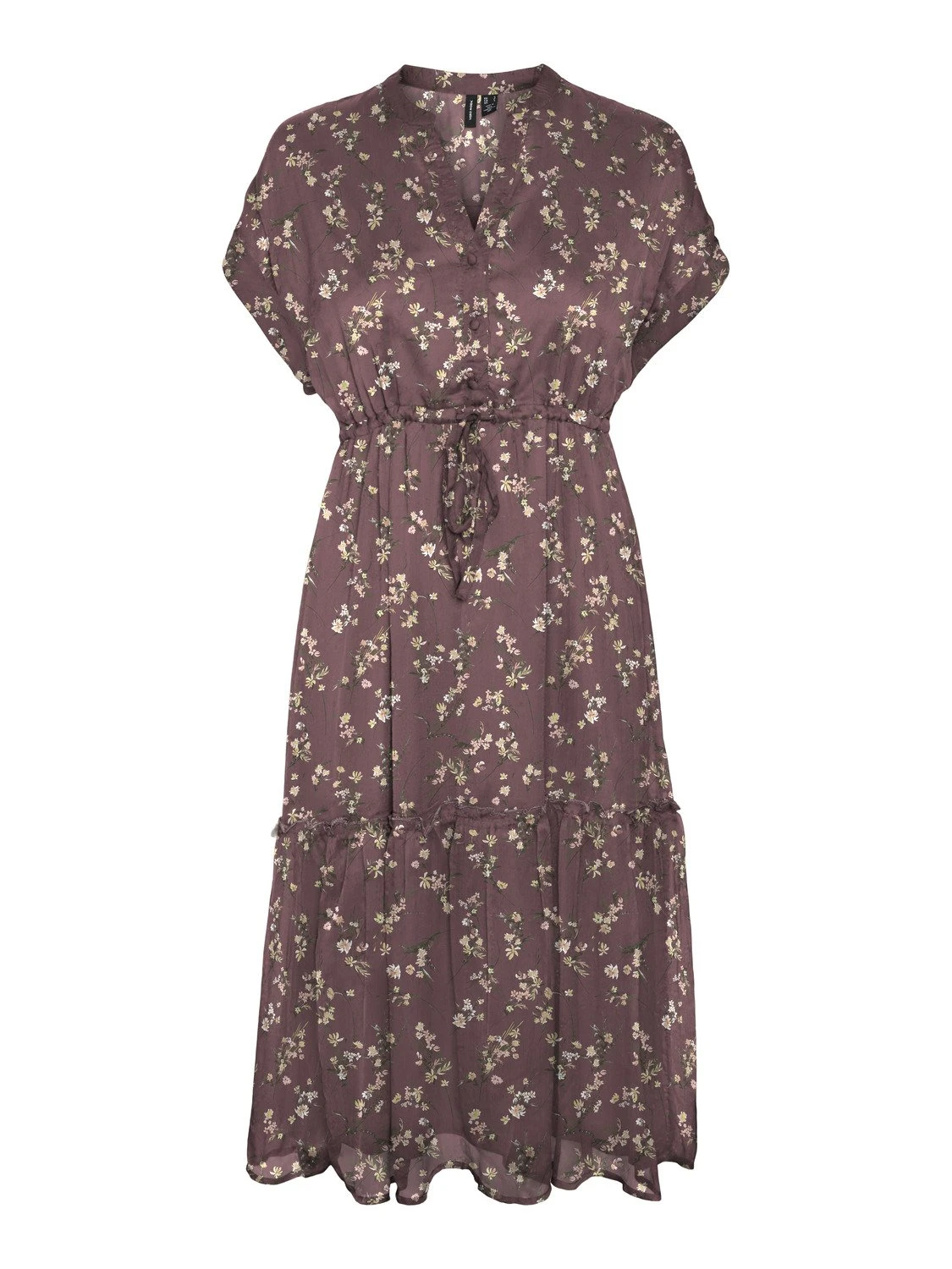Vero Moda Vmsmilla V Neck Calf Dress - Shirt Dress - Rose Brown/Vega - Image 4