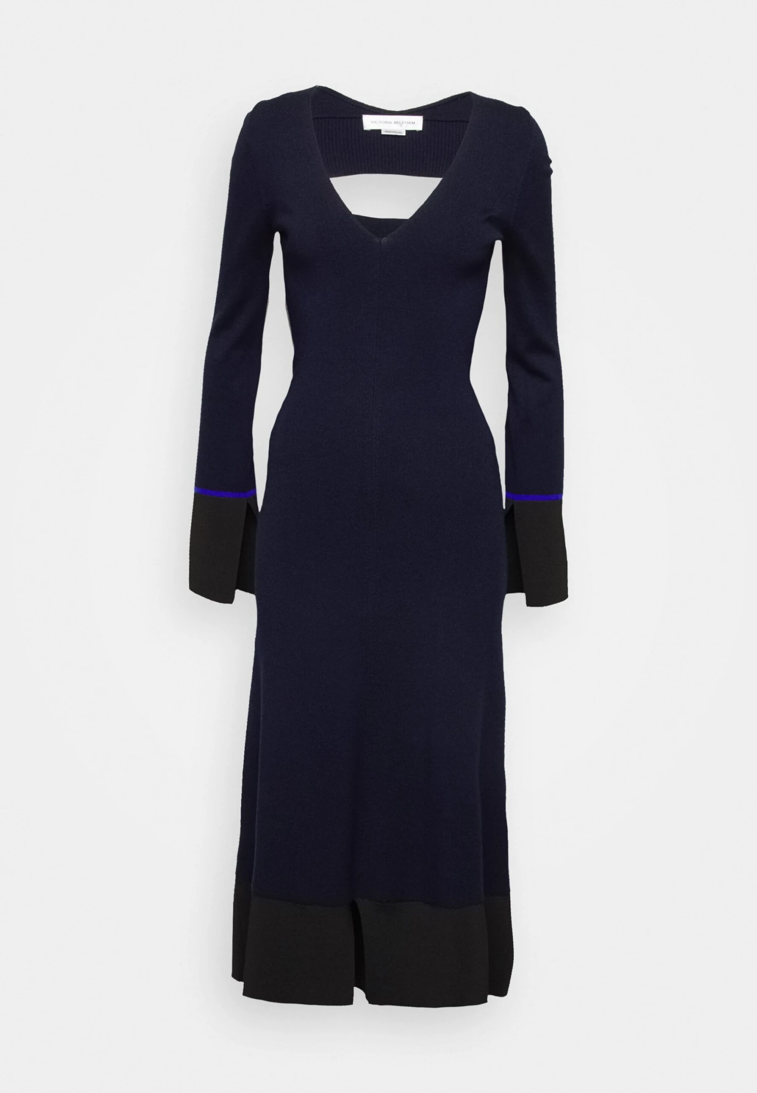 Victoria Beckham V Neck Dress With Cut Out - Jumper Dress - Navy - Image 7