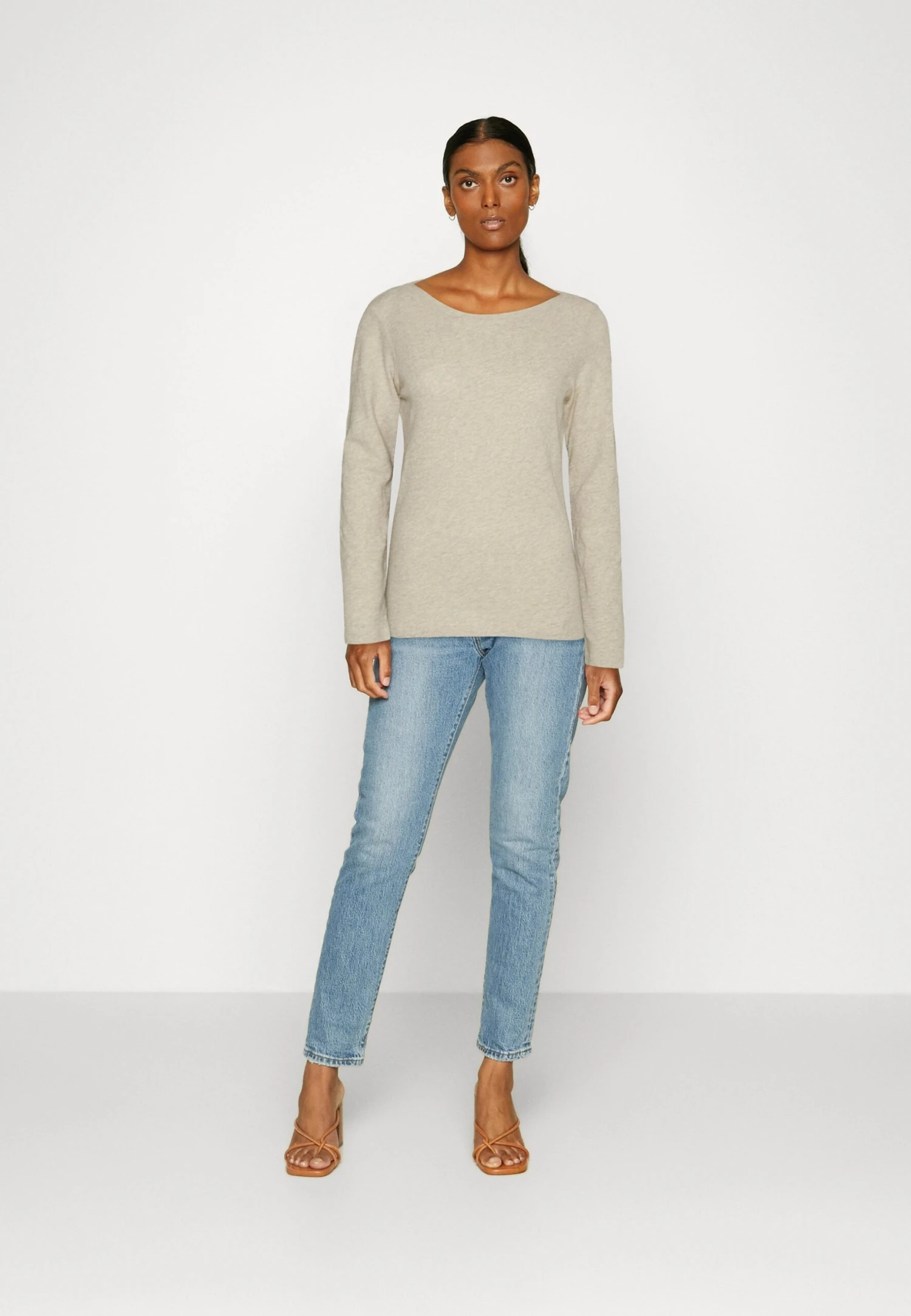Marc O'Polo Long Sleeve Boat Neck - Long Sleeved Top - Sand - Image 2