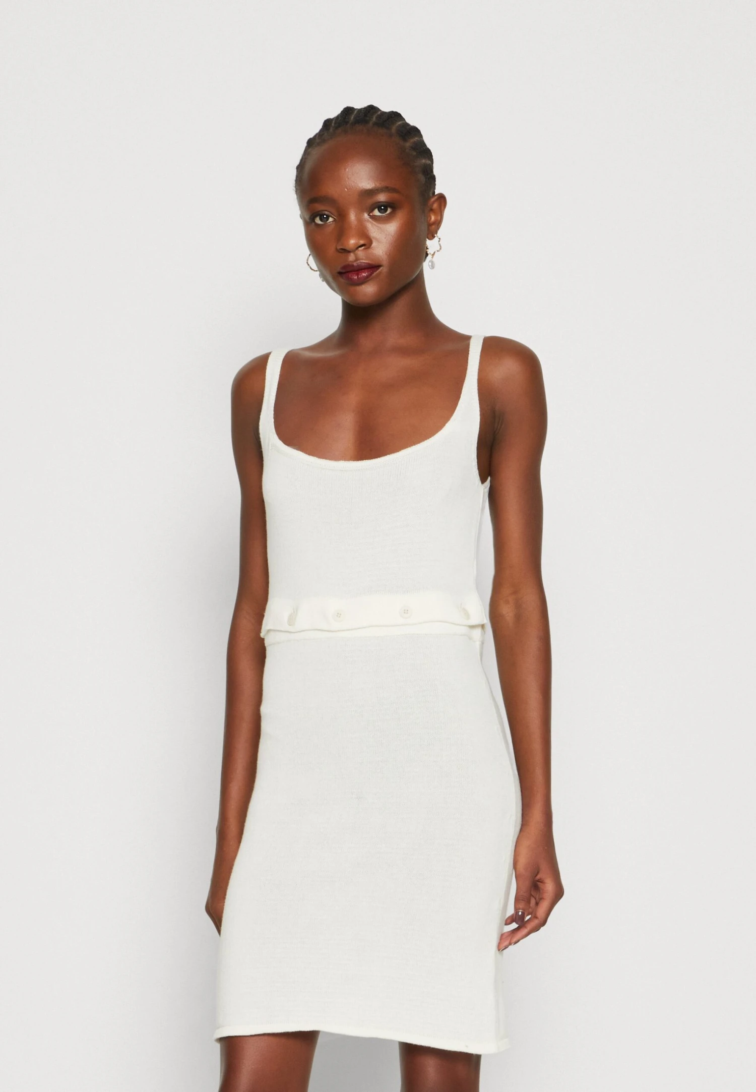 ALOHAS Ready Buttons Dress 2-In-1 - Top - Off White