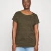 Mintt Zig Zag Plus - Print T-Shirt - Olive