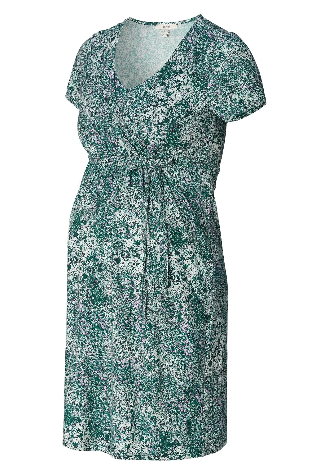 Nursing Short Sleeve Allover Print - Jersey Dress - Pastel Blue - Image 6