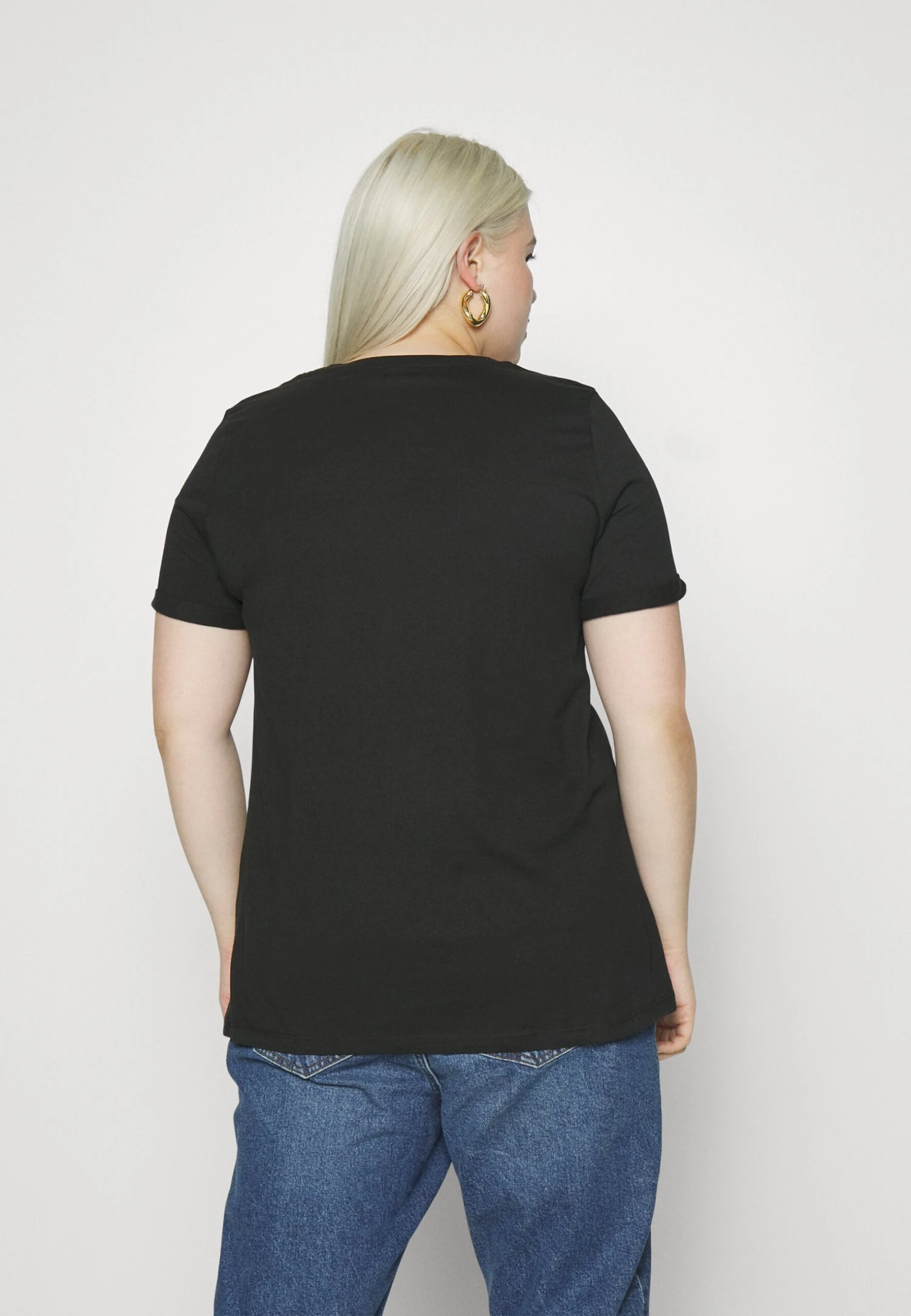 ONLY CARMAKOMA Carrilaya Life Ashape Tee - Print T-Shirt - Black/Silver - Image 3