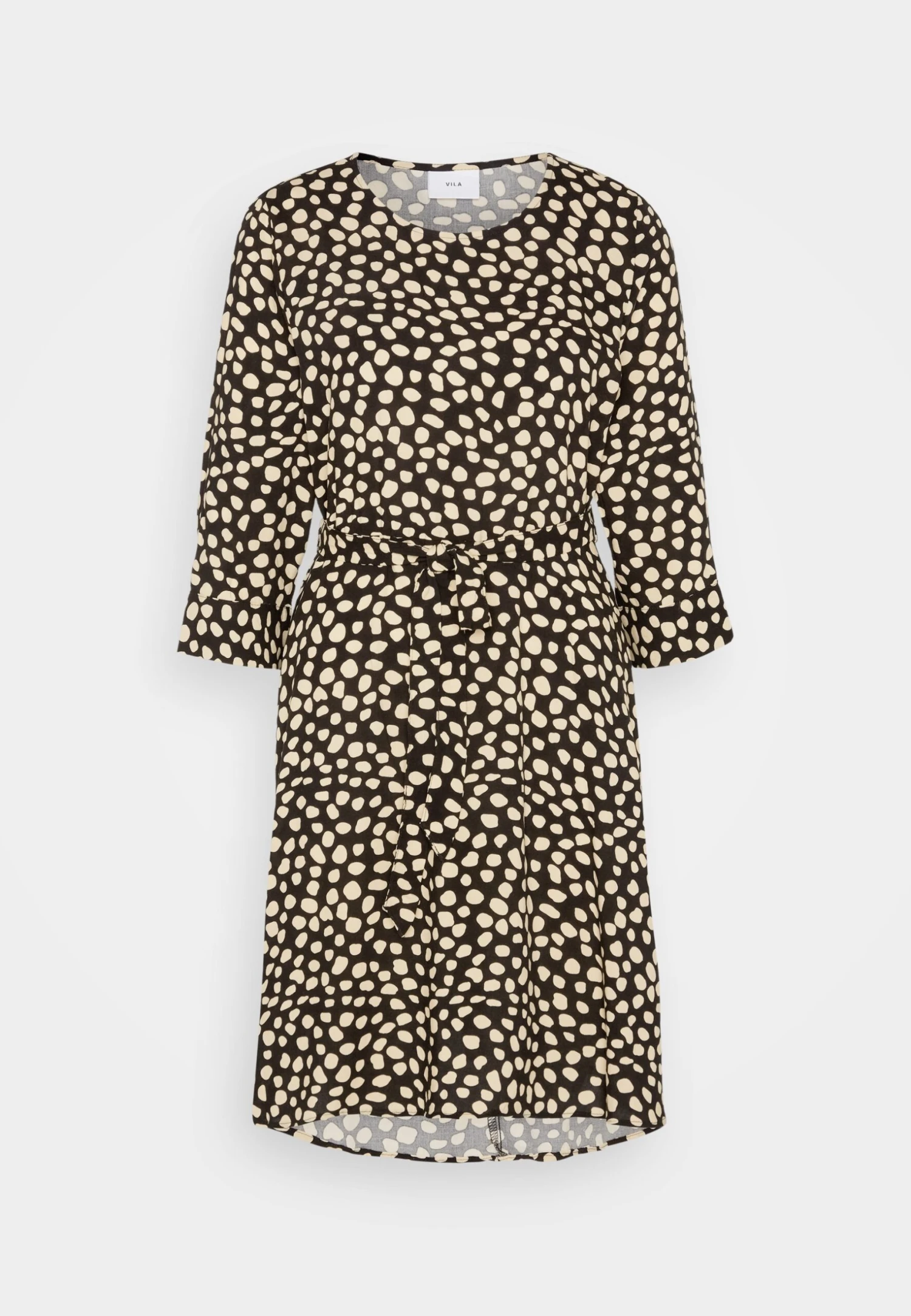 Vila Vicelina O Neck 3/4 Dress - Day Dress - Black/Sandsheel - Image 5