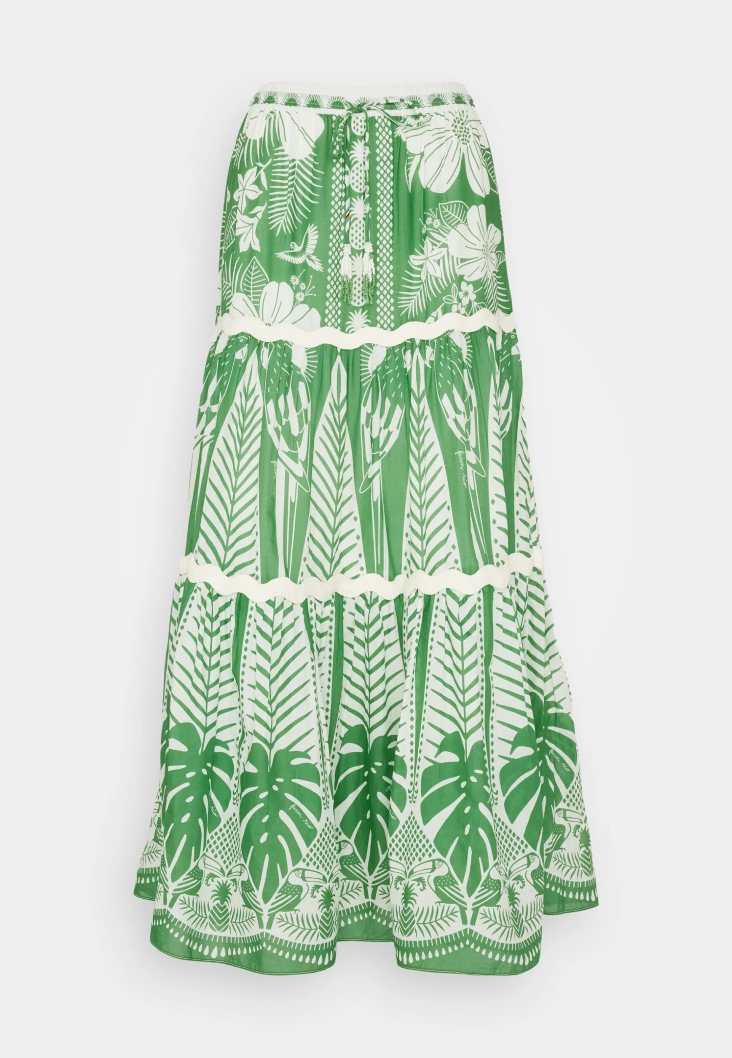 Farm Rio Macaw Elegance Skirt - Maxi Skirt - Off-White - Image 5