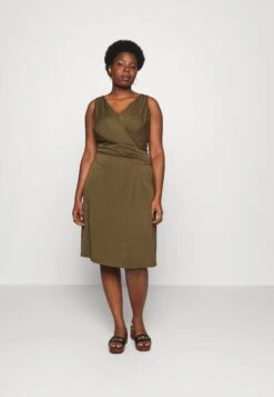 Afara Sleeveless Day Dress - Jersey Dress - Botanic Green
