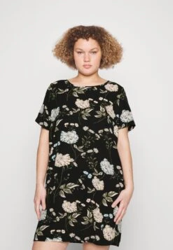 ONLY CARMAKOMA Carluxmie Tunic Dress - Day Dress - Black/Yellow