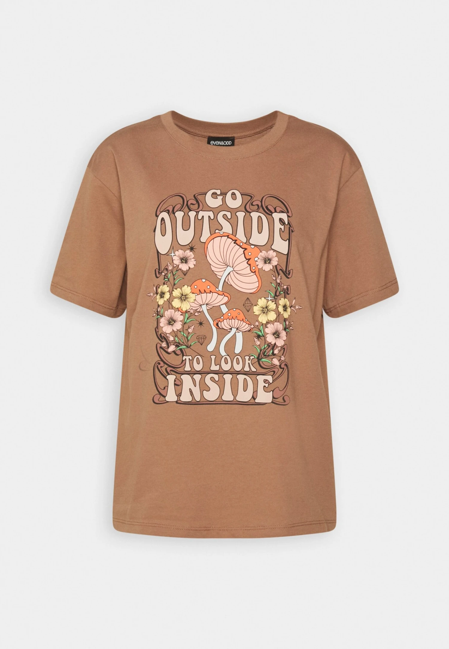 Even&Odd Print T-Shirt - Brown