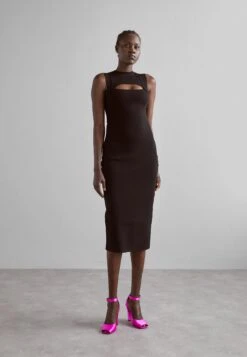 Victoria Beckham Bodyline Sleevless Cutout Midi Dress - Shift Dress - Black