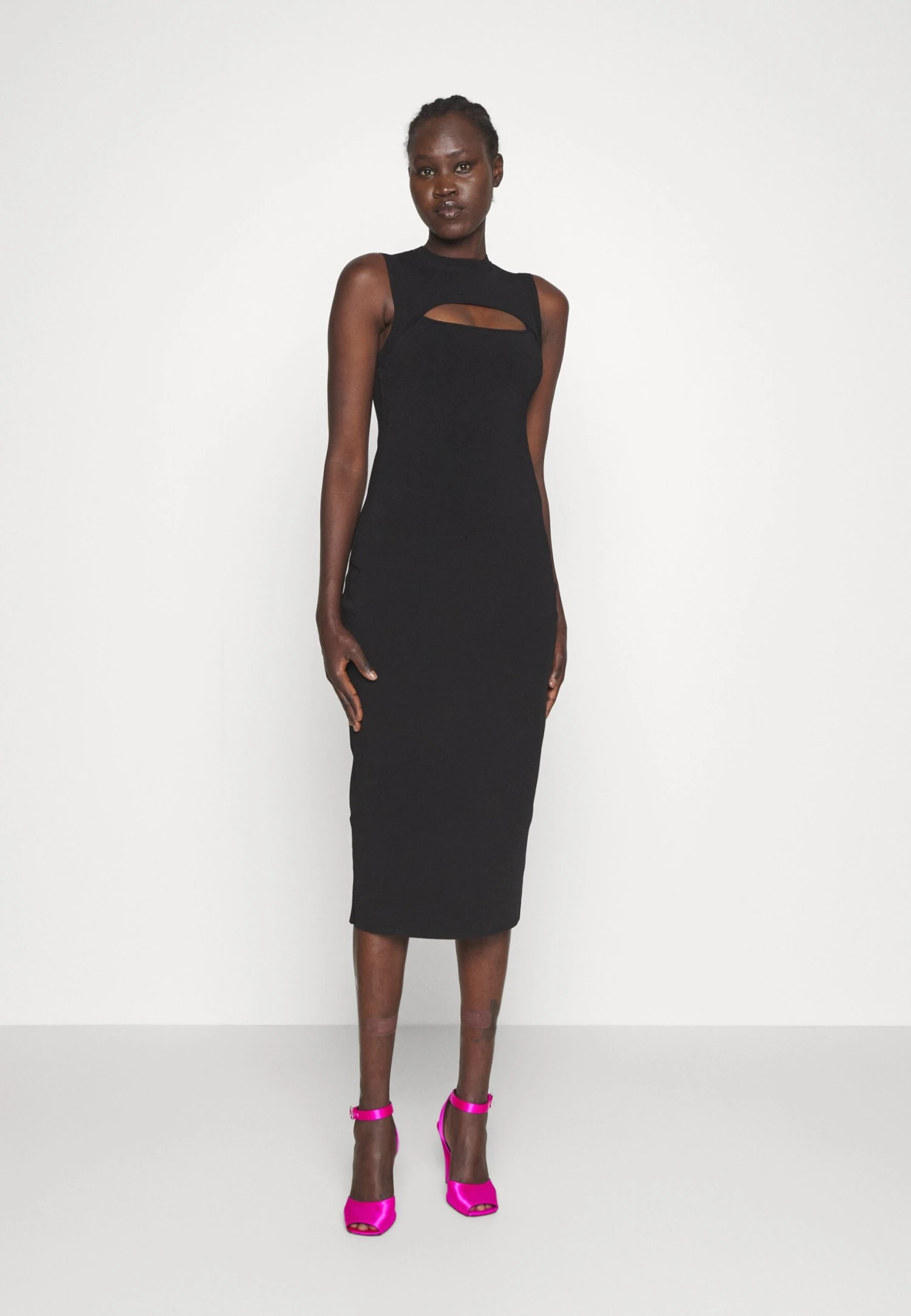 Victoria Beckham Bodyline Sleevless Cutout Midi Dress - Shift Dress - Black - Image 2