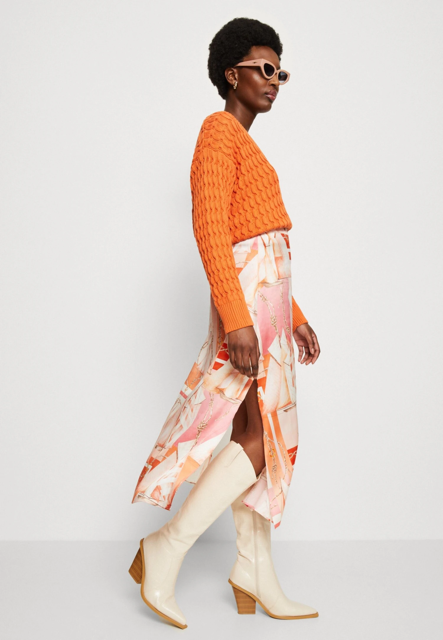 Gant Sailing Print Skirt - A-Line Skirt - Pumpkin Orange - Image 4