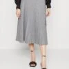 3.1 Phillip Lim Pleated Belted Skirt - Pleated Skirt - Light Grey Melange