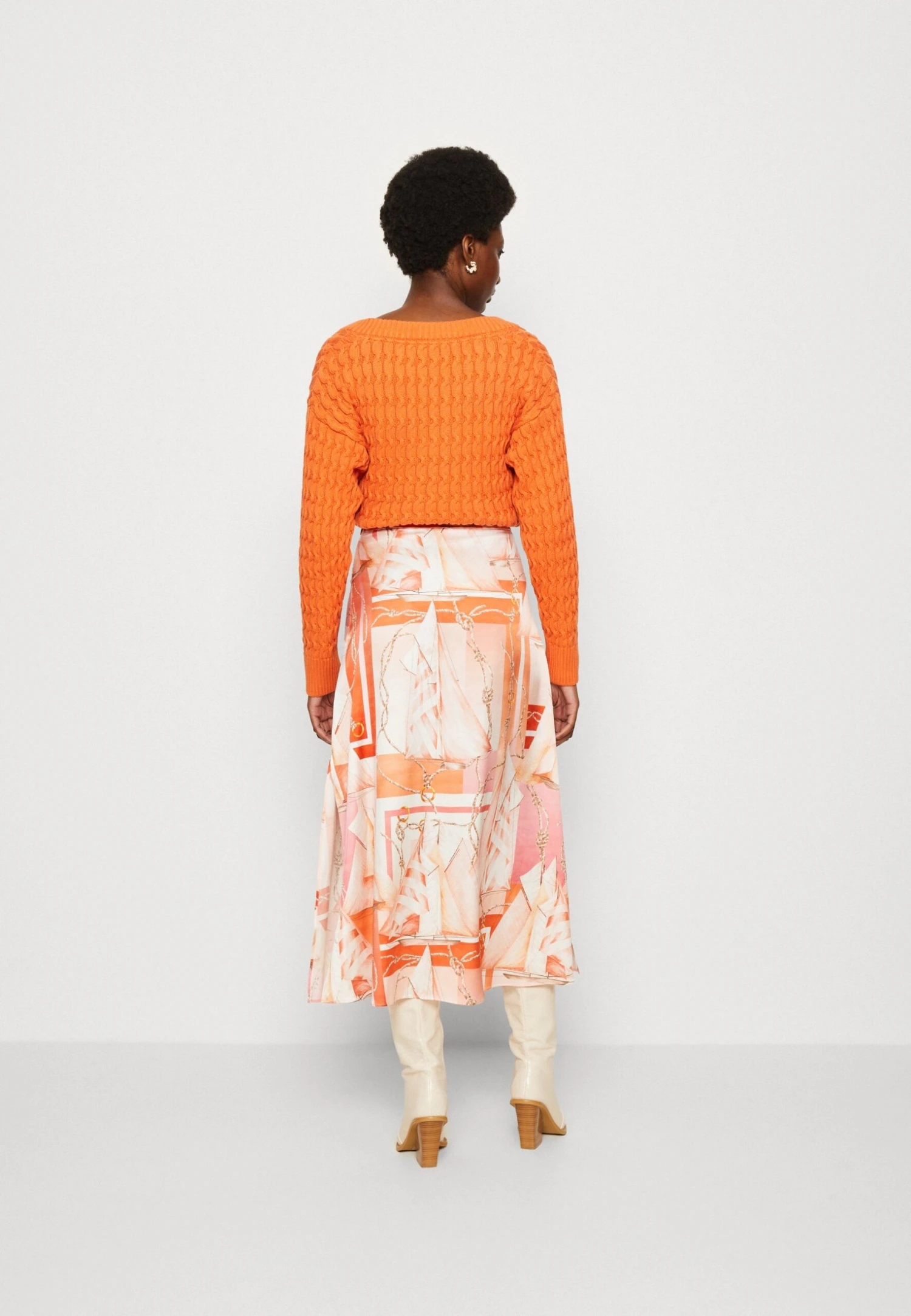 Gant Sailing Print Skirt - A-Line Skirt - Pumpkin Orange - Image 3