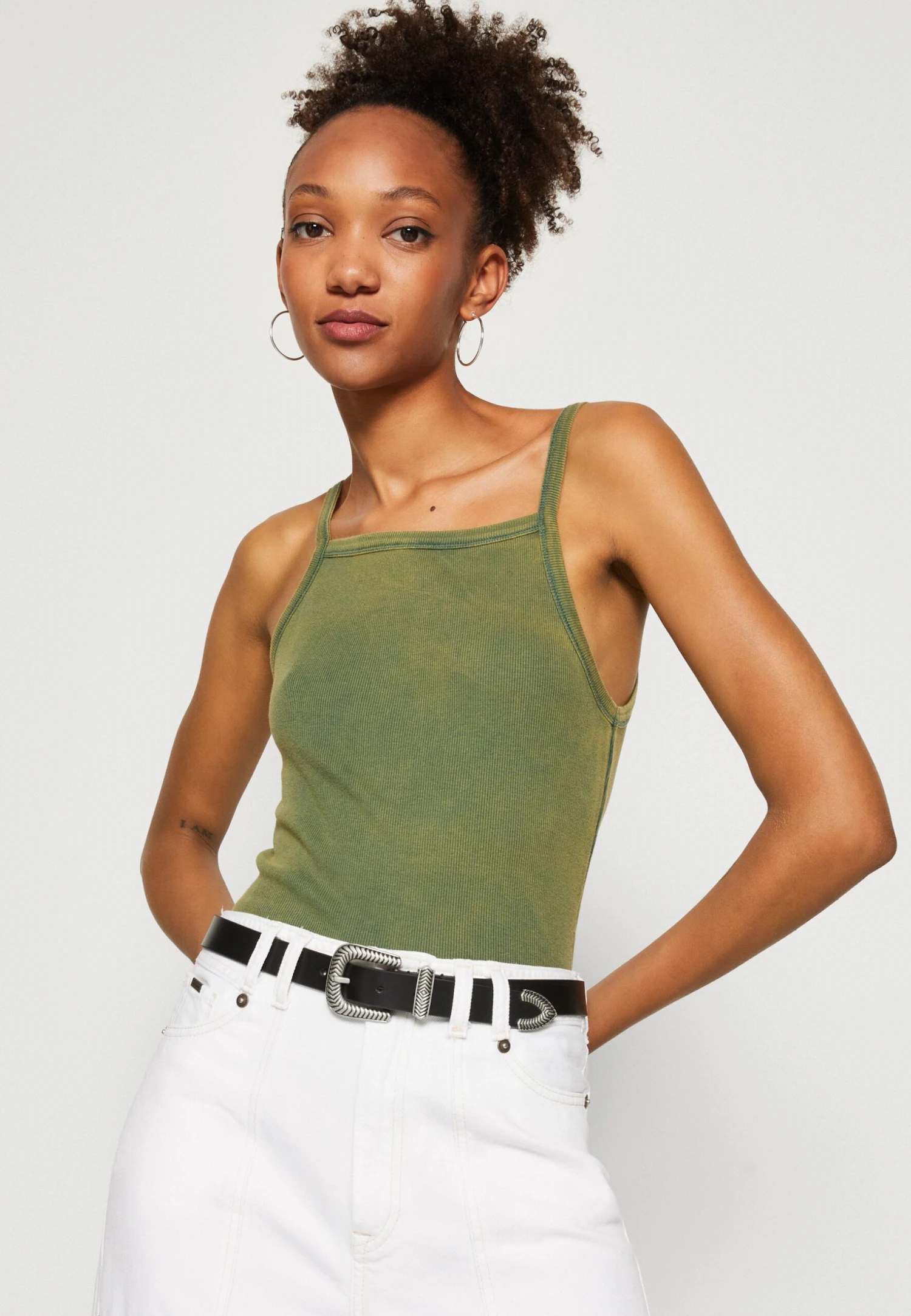 BDG Urban Outfitters Squareneck Strap Vest - Top - Green Tint - Image 4
