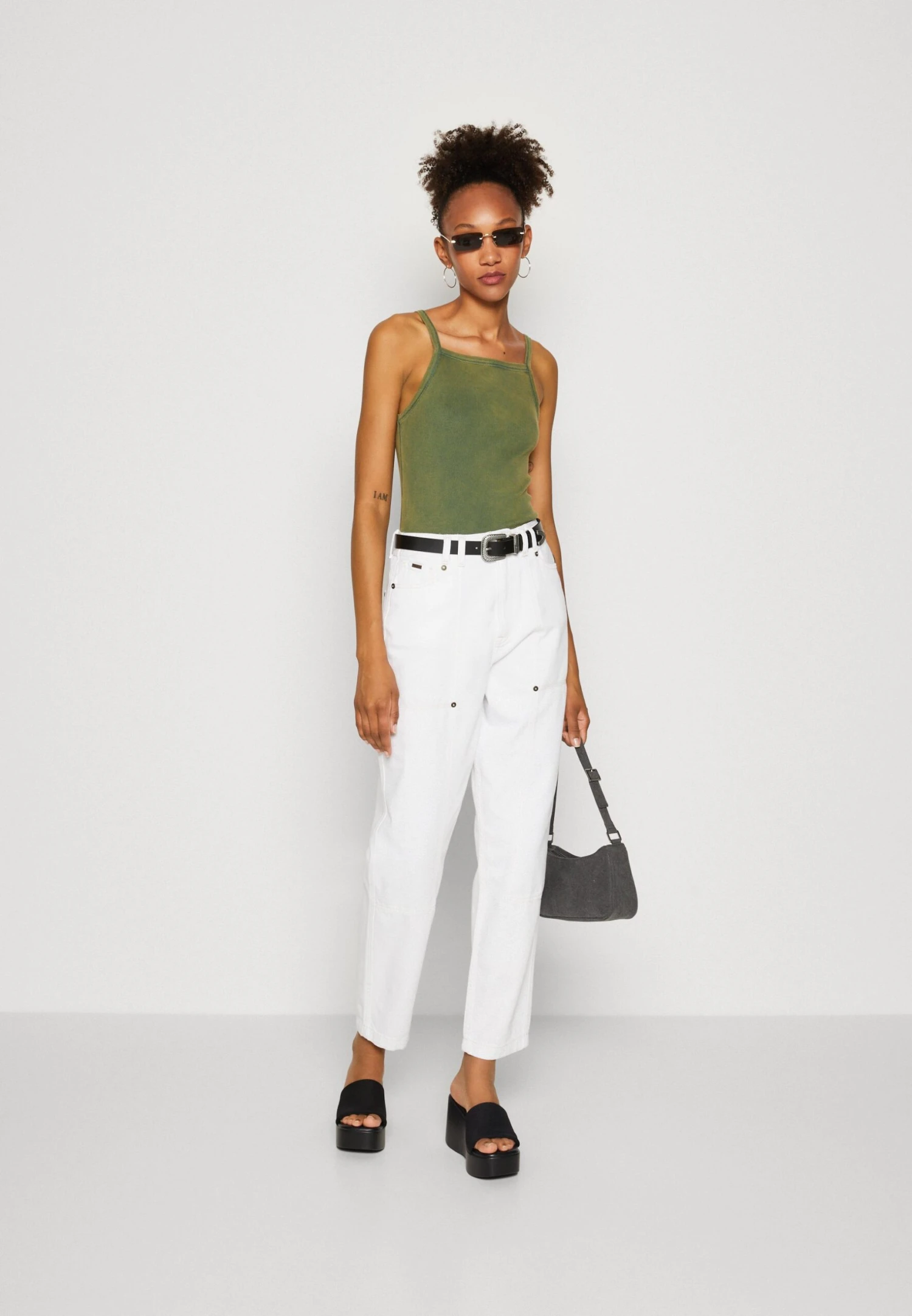 BDG Urban Outfitters Squareneck Strap Vest - Top - Green Tint - Image 2