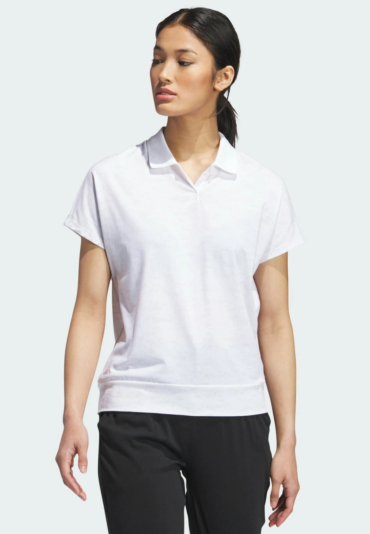 ADIDAS PERFORMANCE Go-To Printed - Polo Shirt - White Melange/Grey One
