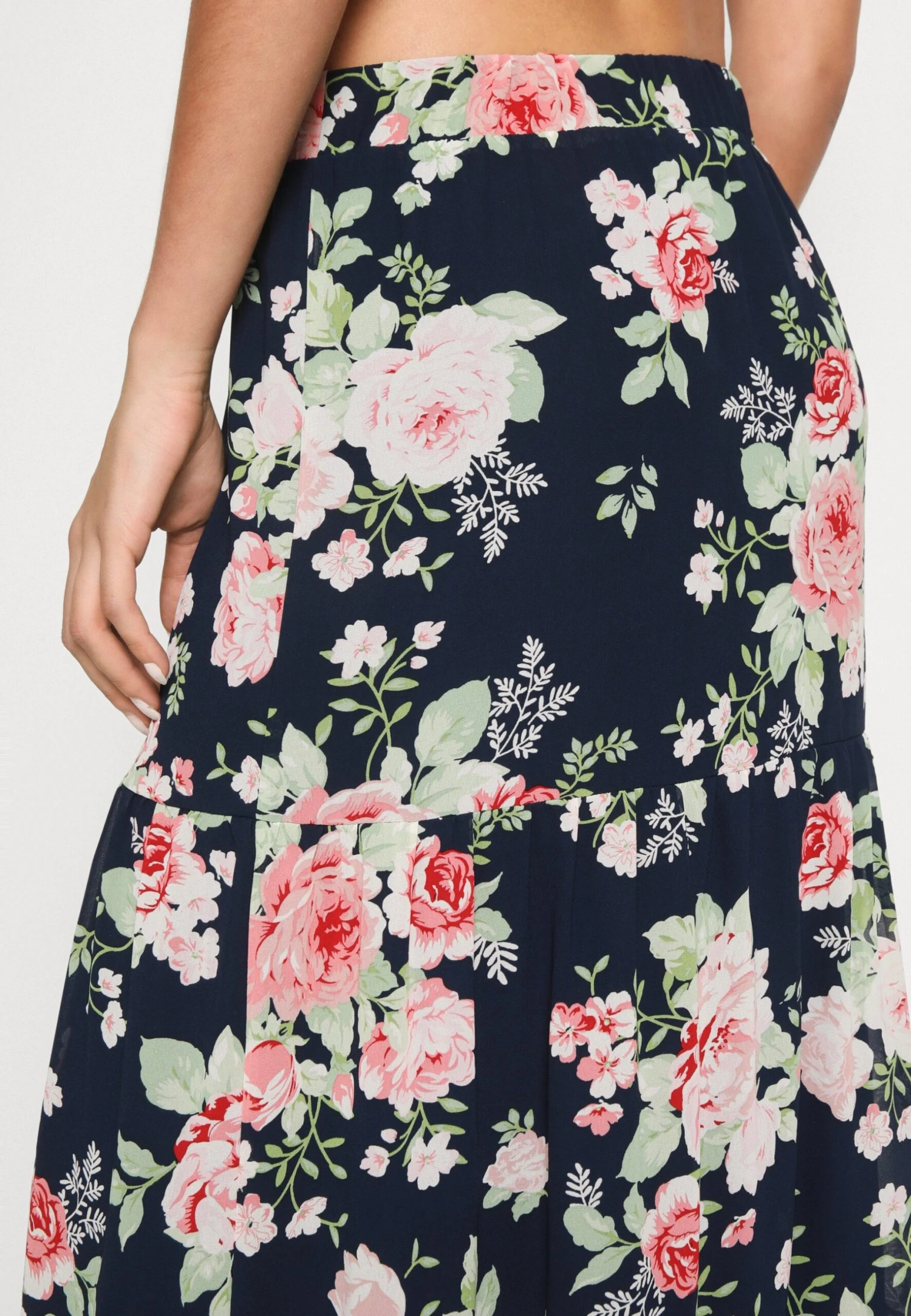 Vila Vimilina Flower Midi Skirt - A-Line Skirt - Navy - Image 6