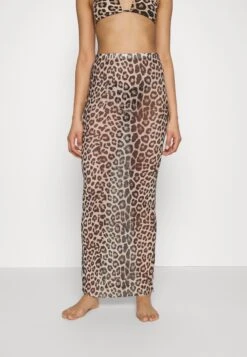 GOOD AMERICAN Mesh Maxi Skirt - A-Line Skirt - Good Leopard003