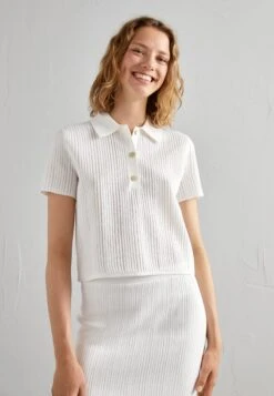 THEORY Cropped Matt - Polo Shirt - Ivory