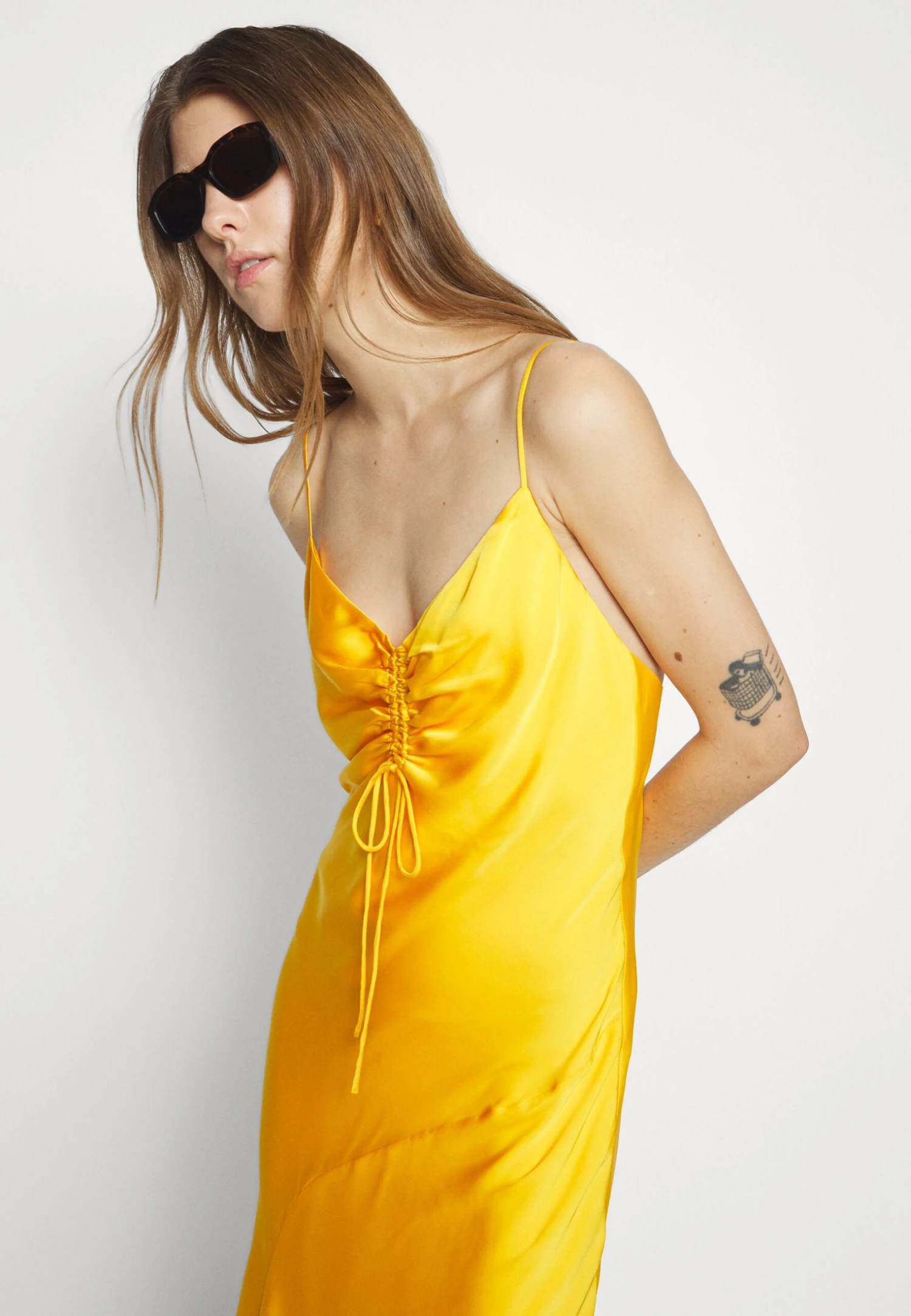 AllSaints Alexia Dress - Cocktail Dress / Party Dress - Citrus Orange - Image 6