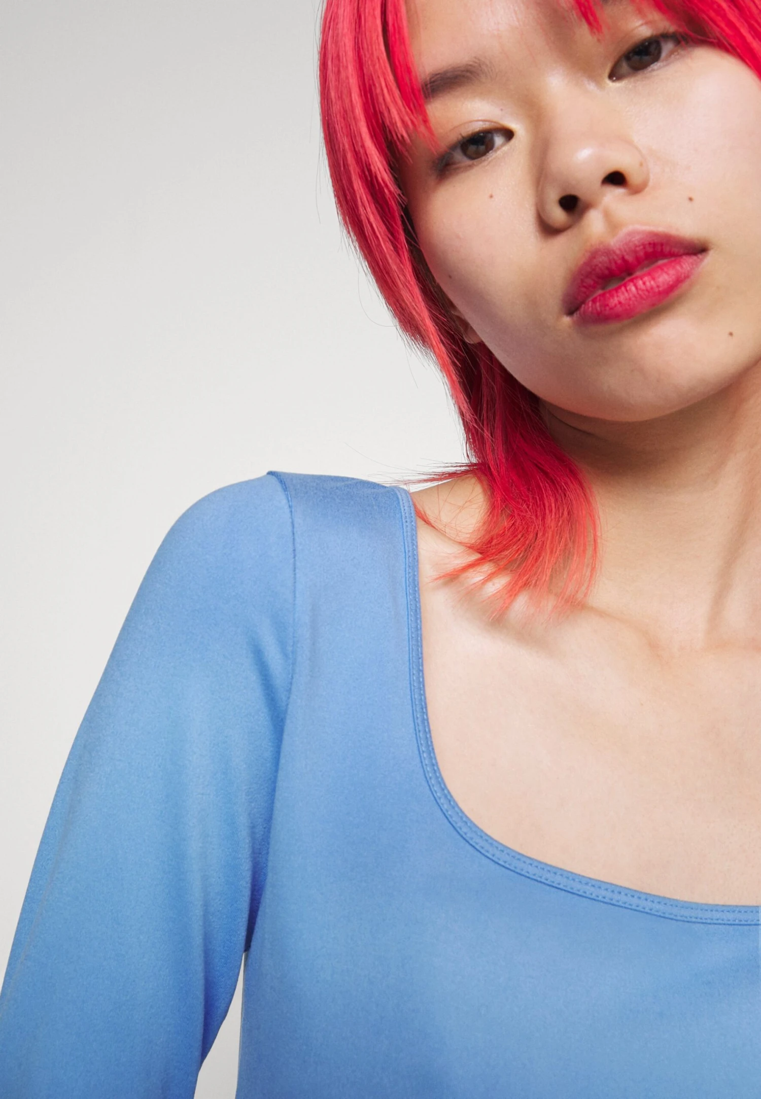 Hollister Co. Seamless Square Neck - Long Sleeved Top - Cornflower Blue - Image 5