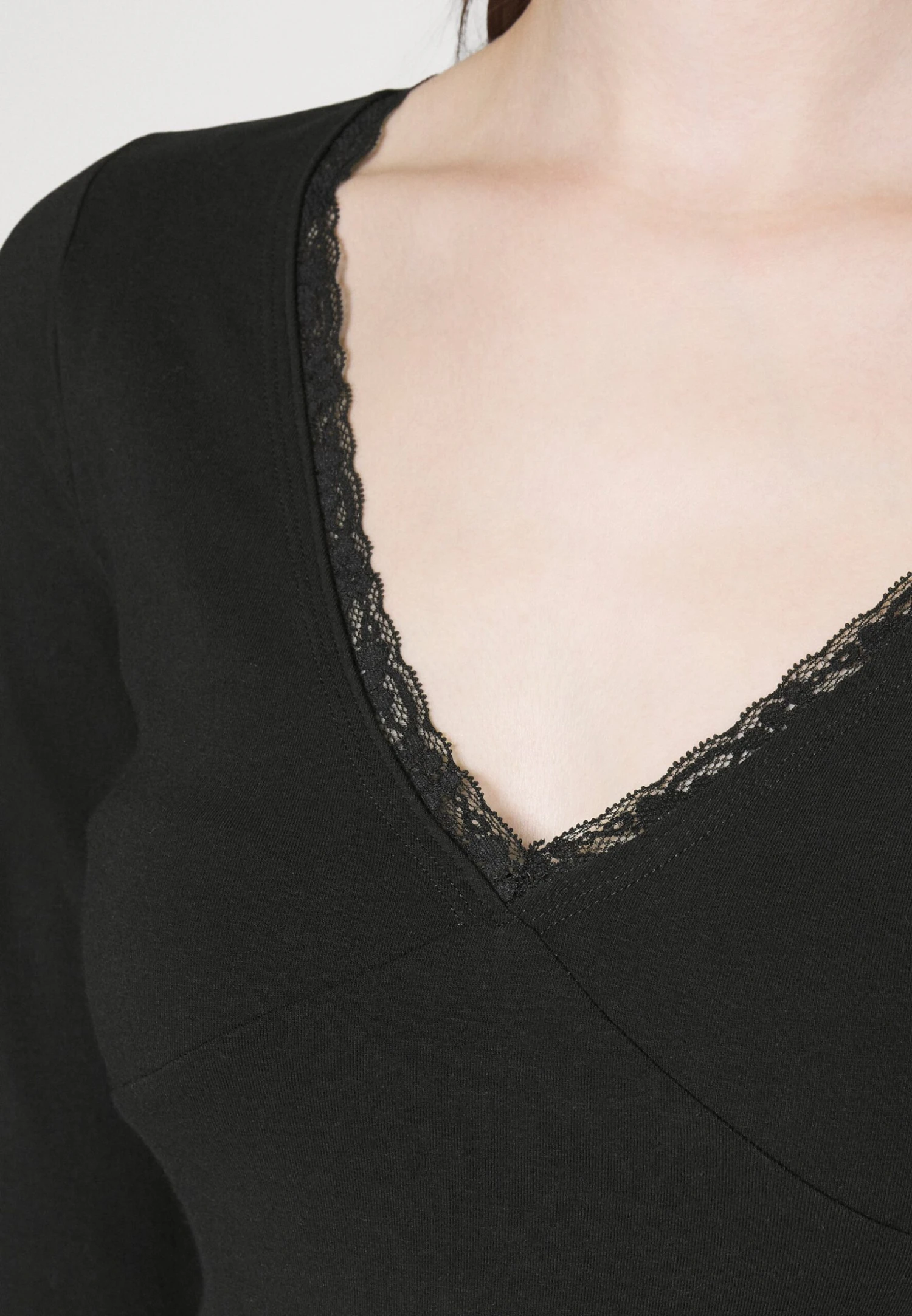Hollister Co. Lace Trim- Long Sleeved Top - Black - Image 5