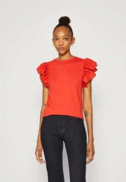 Vila Viredda Cap Sleeve - Print T-Shirt - Valiant Poppy