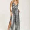 Liquorish Aztec- Maxi Dress - Black