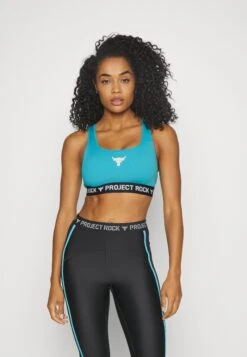 Under Armour Pjt Rock Bra - Medium Support Sports Bra - Glacier Blue / Ivory / Ivory