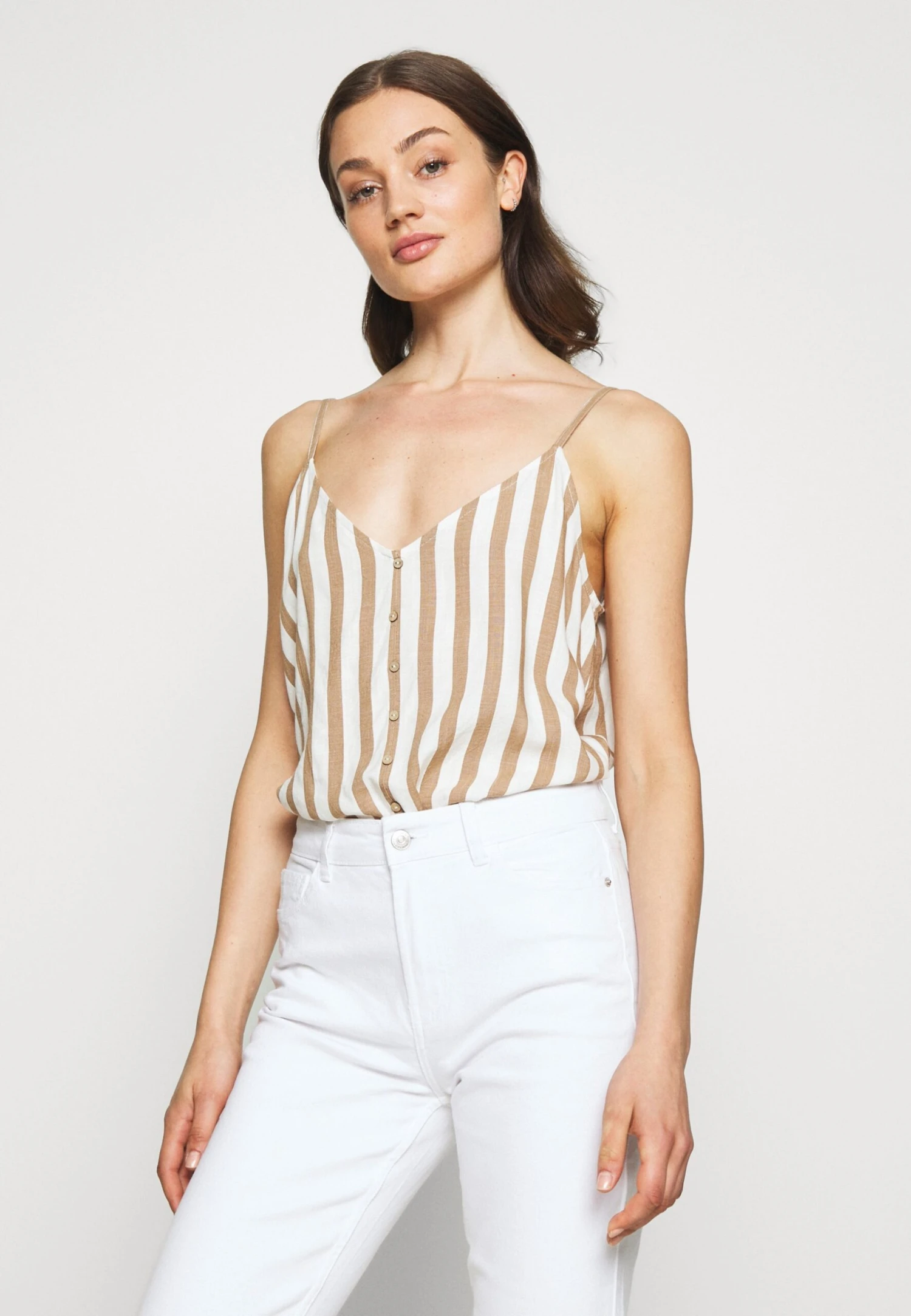 ONLY Onlastrid Singlet - Top - Cloud Dancer/Beige