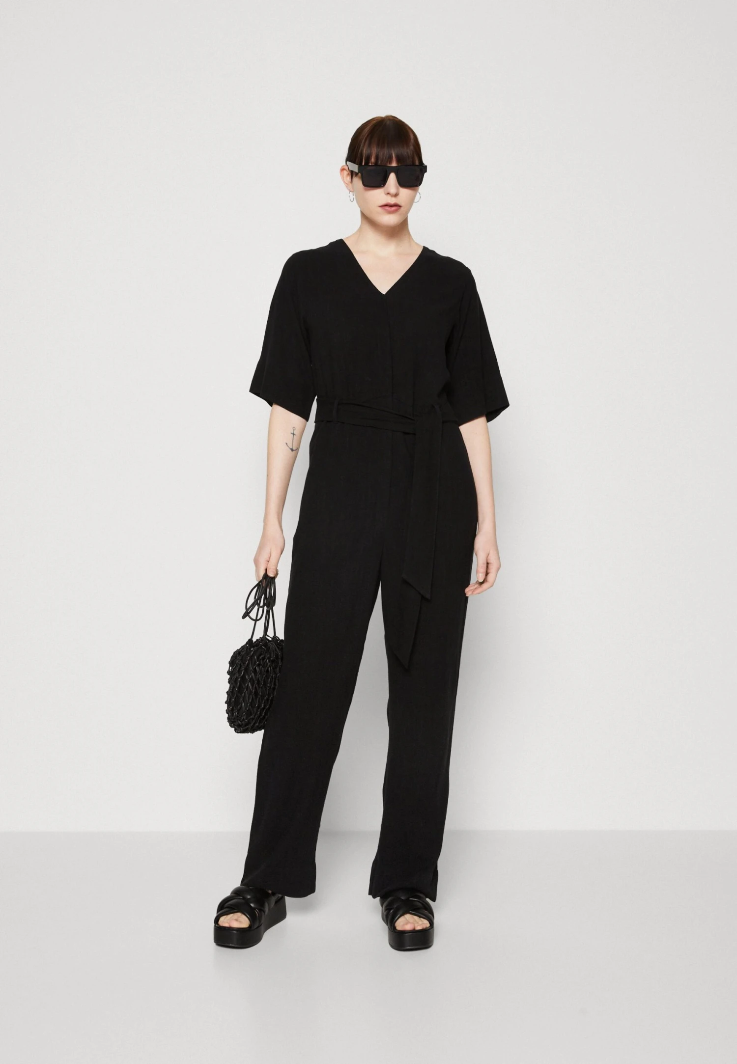 Selected Femme Slfviva Long- Jumpsuit - Black - Image 2