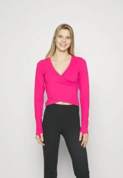 Athleta Transcend Wrap Top - Long Sleeved Top - Salvia Pink