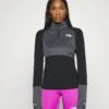 The North Face 1/4 Zip Run - Long Sleeved Top - Black/Asphalt Grey Light Heather