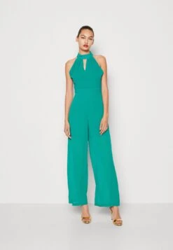 Wal G Fiona Cut Out Neck- Jumpsuit - Leaf Green