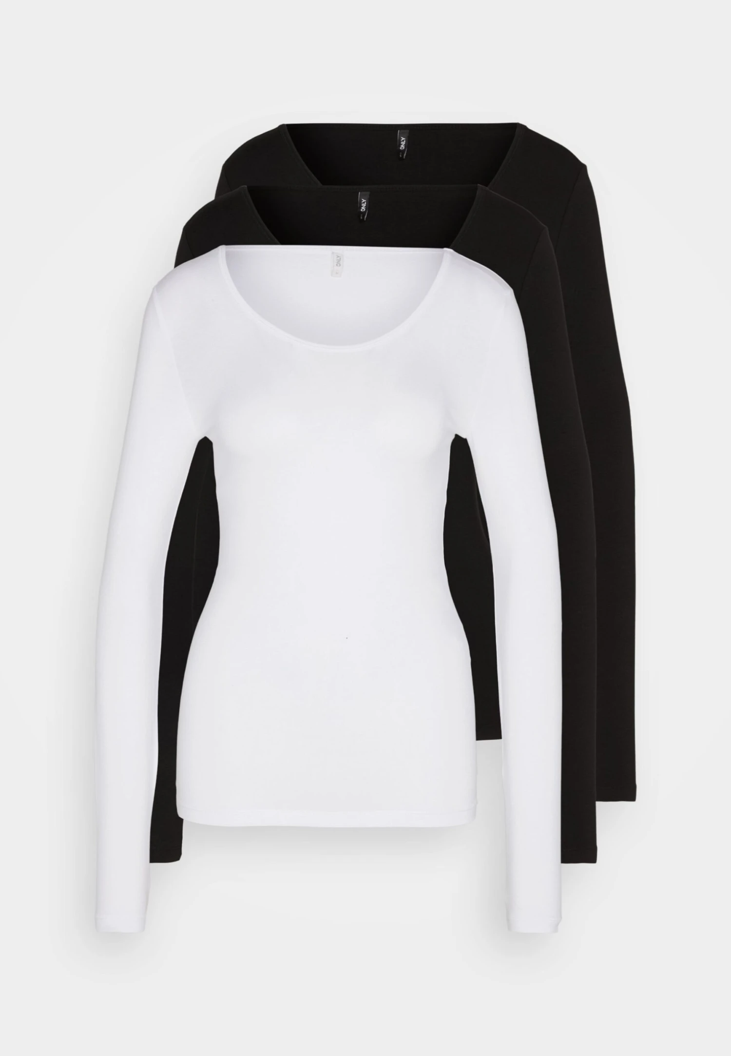ONLY Onllive Love O Neck 3 Pack- Long Sleeved Top - Black/White - Image 6