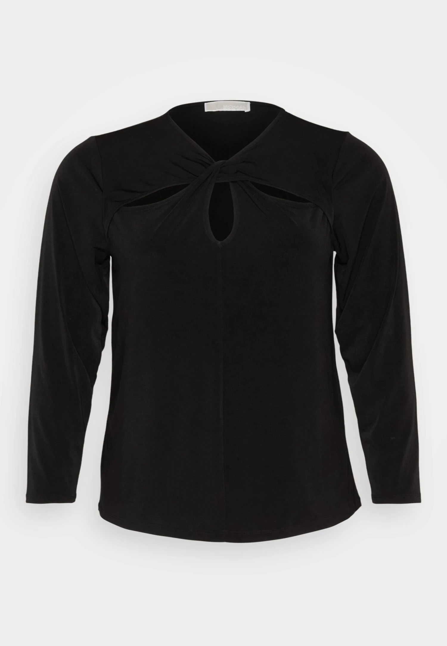 MICHAEL Michael Kors Solidtwist Keyhole- Long Sleeved Top - Black - Image 5