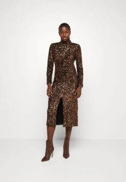 Notes Du Nord Fia Midi Dress - Cocktail Dress / Party Dress - Chocolate