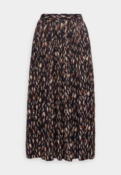 Rainy Plisse Midi Skirt - Pleated Skirt - Night Sky/Ginger Bread/Pumice Stone