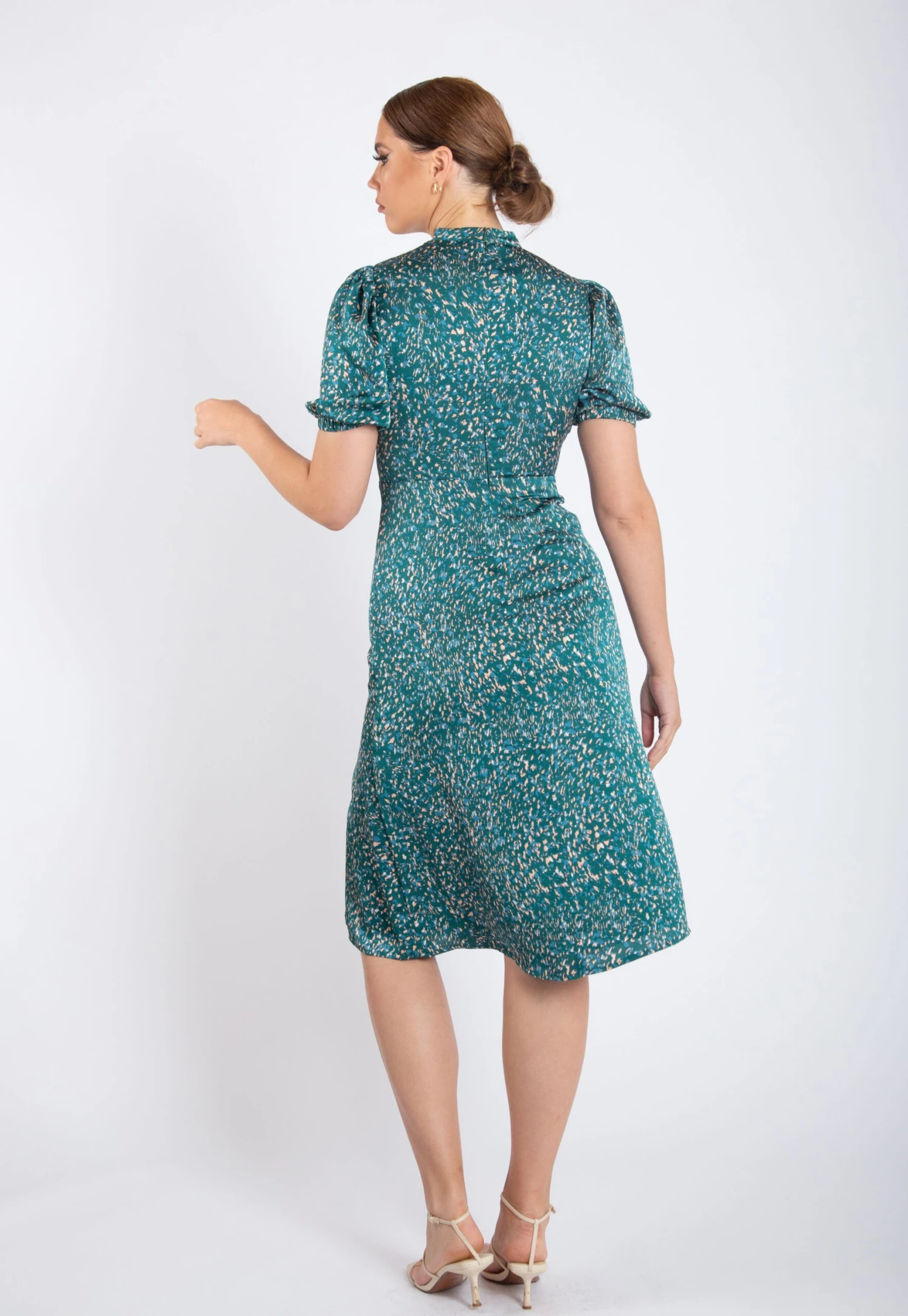 High Neck - Day Dress - Green - Image 3