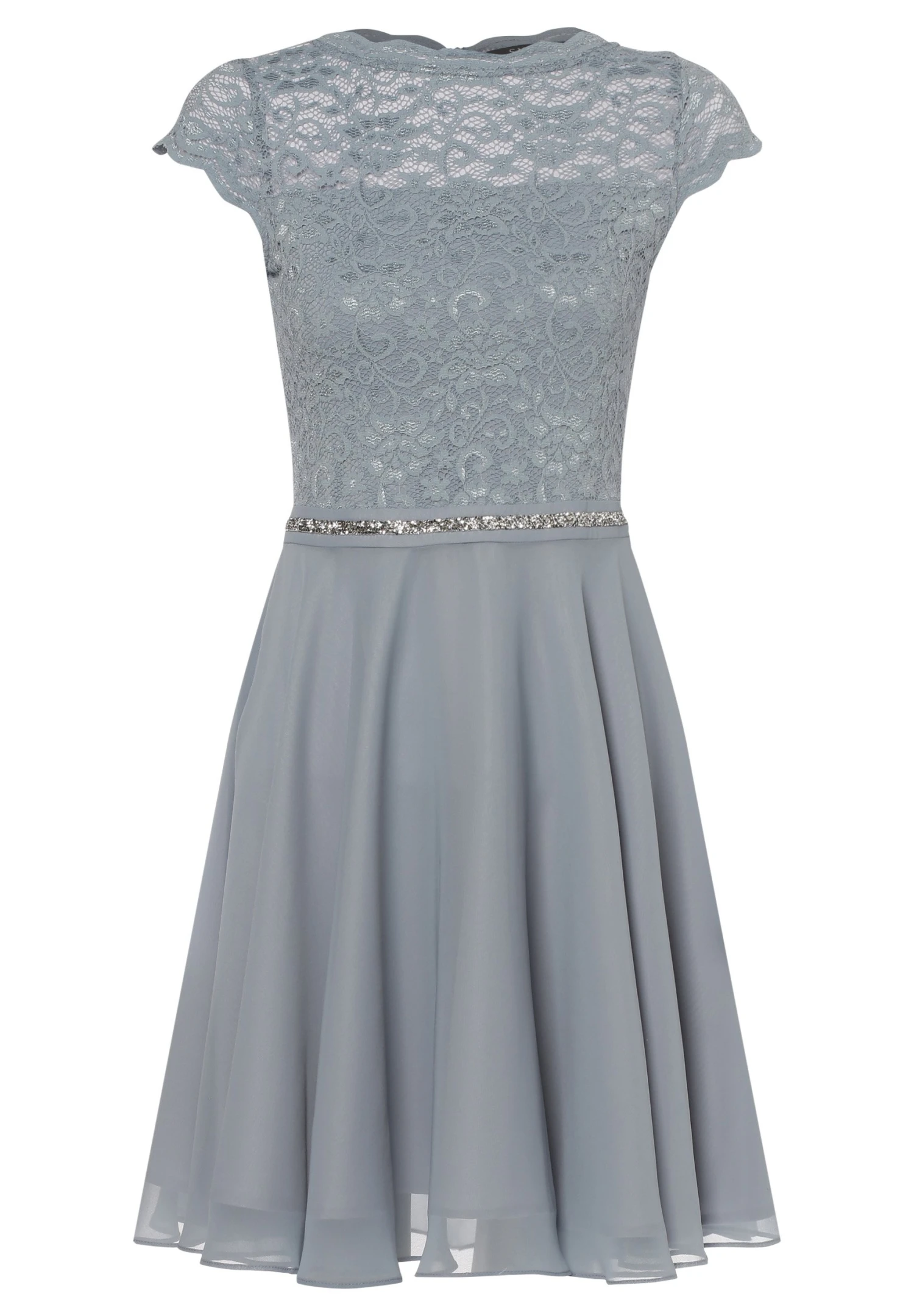 SWING Mit Paillettenbesetztem Spitzenoberteil - Cocktail Dress / Party Dress - Indigo - Image 4