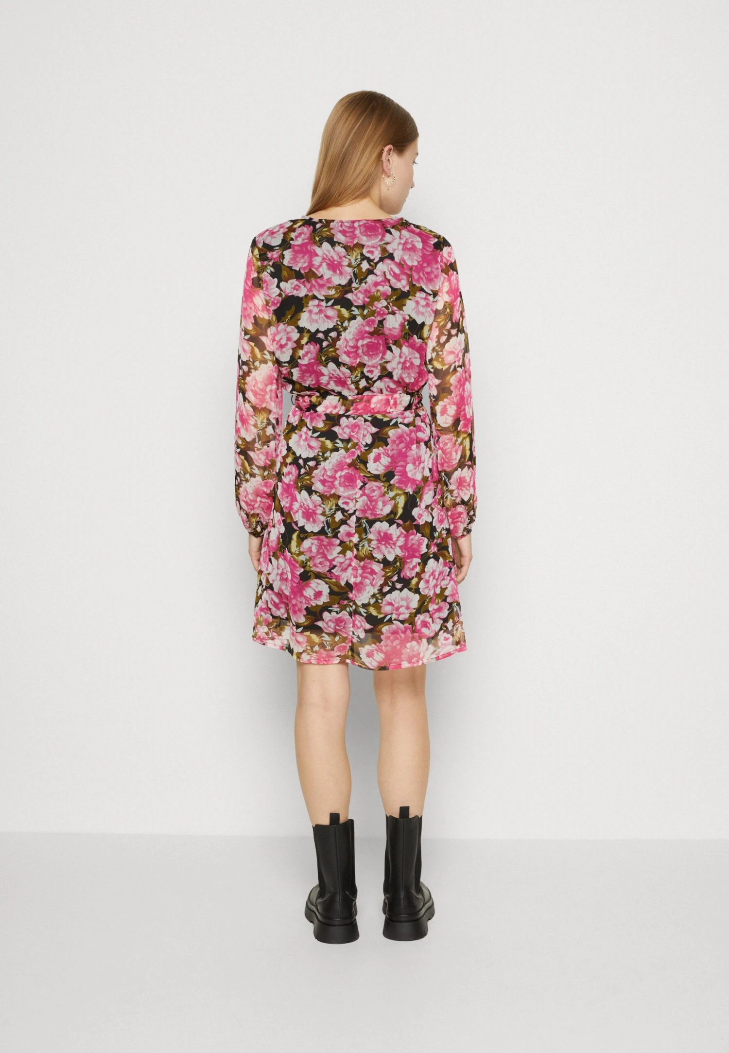 ONLY Onlsaga V Neck Button Dress - Day Dress - Black Rosemary - Image 3