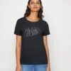 Guess Aurelia Tee - Print T-Shirt - Jet Black