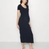 Mamalicious Mlmia Dress - Jersey Dress - Navy Blazer