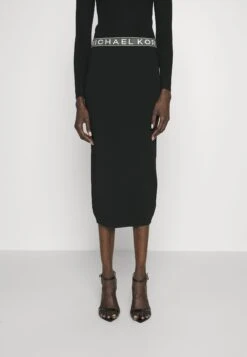 MICHAEL Michael Kors Tape Midi Skirt - Pencil Skirt - Black