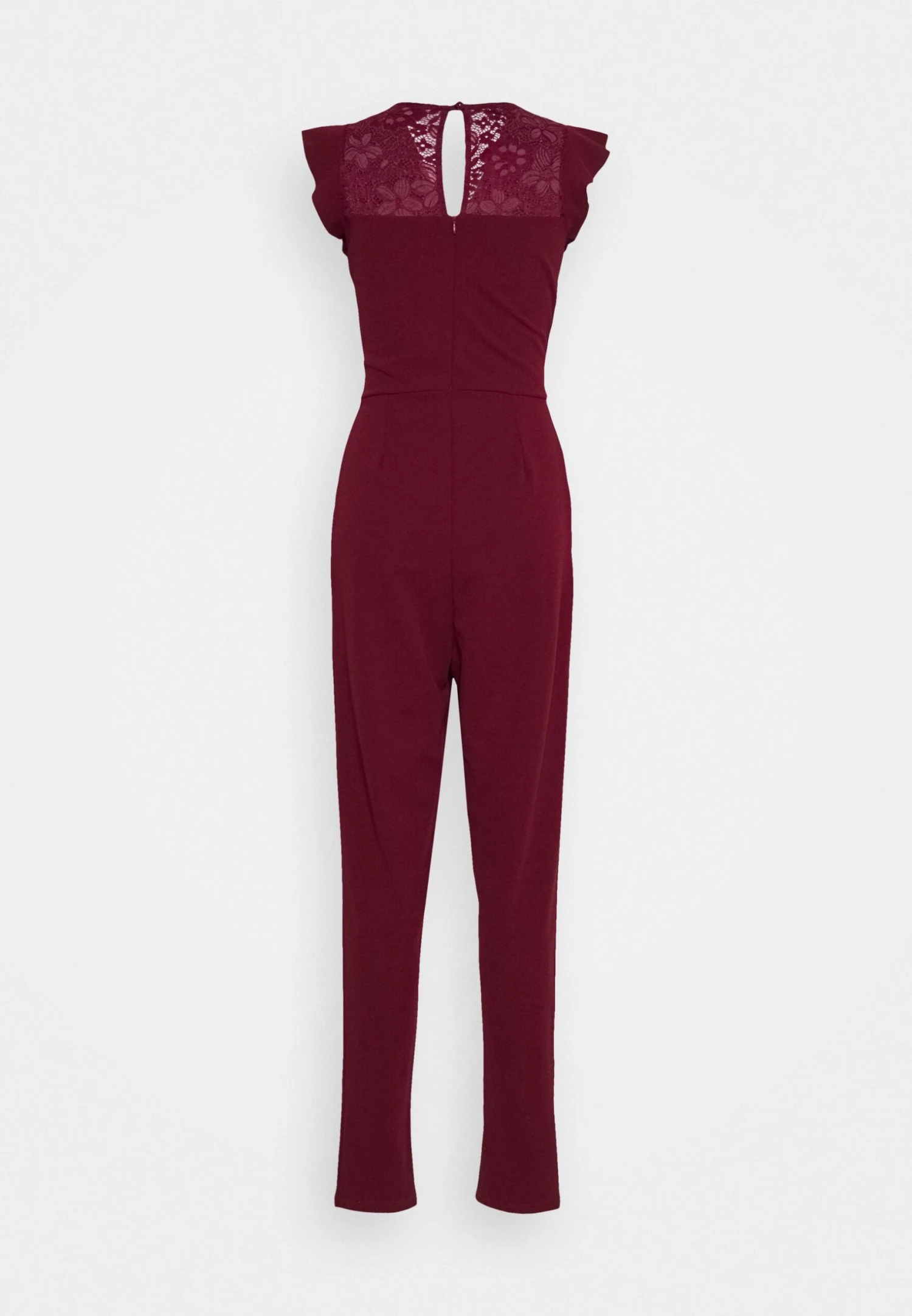Frill Sleeve - Jumpsuit - Wine - Image 2