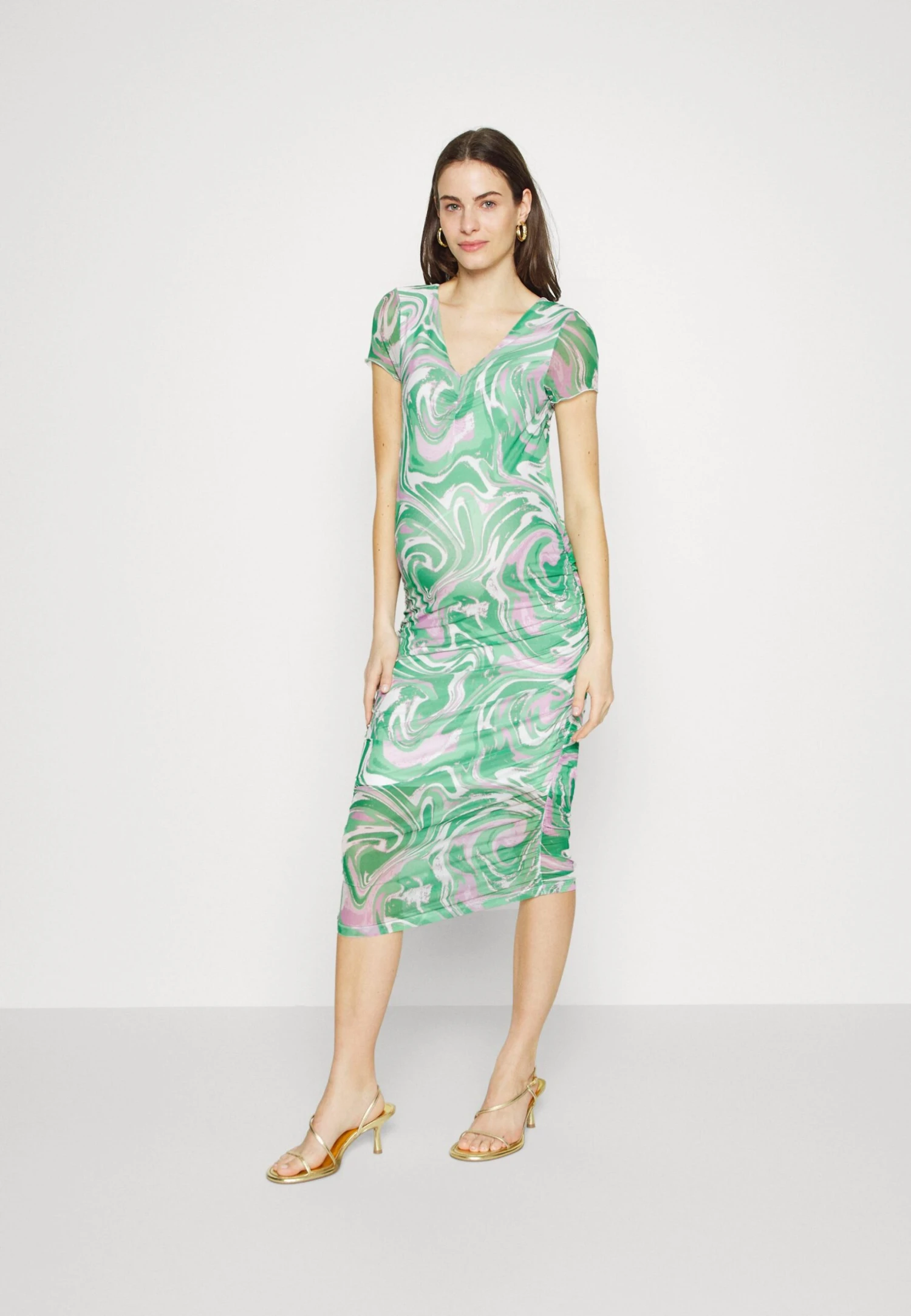 Mamalicious Mlswan Midi Dress - Jersey Dress - Irish Green