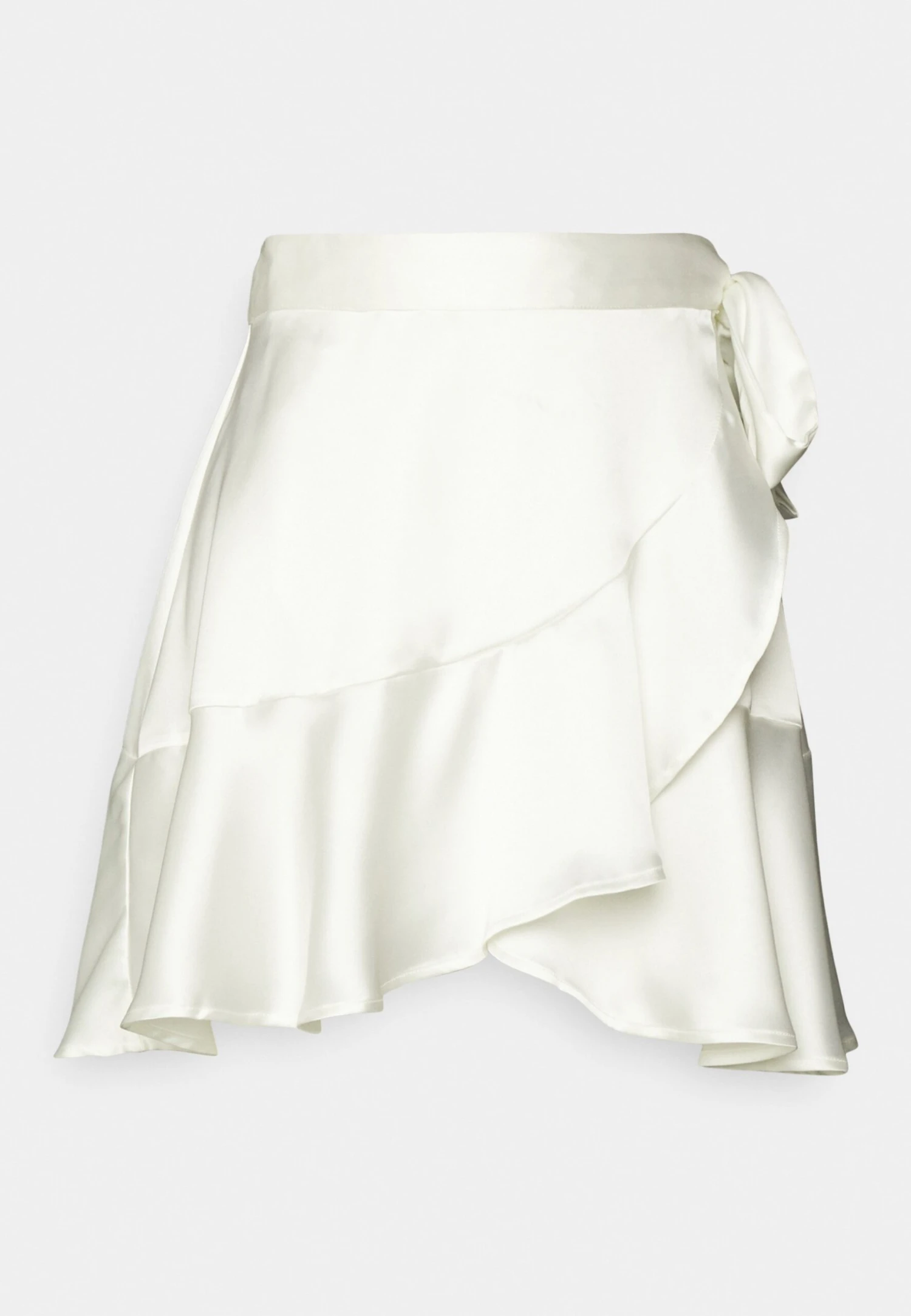 Objsateen Mini Skirt - Wrap Skirt - Cloud Dancer - Image 5