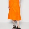Selected Femme Slfabienne Midi Skirt- A-Line Skirt - Orangeade