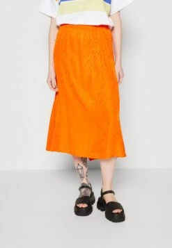 Selected Femme Slfabienne Midi Skirt- A-Line Skirt - Orangeade