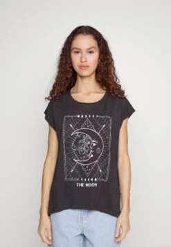 Noisy May Nmmathilde- Print T-Shirt - Obsidian